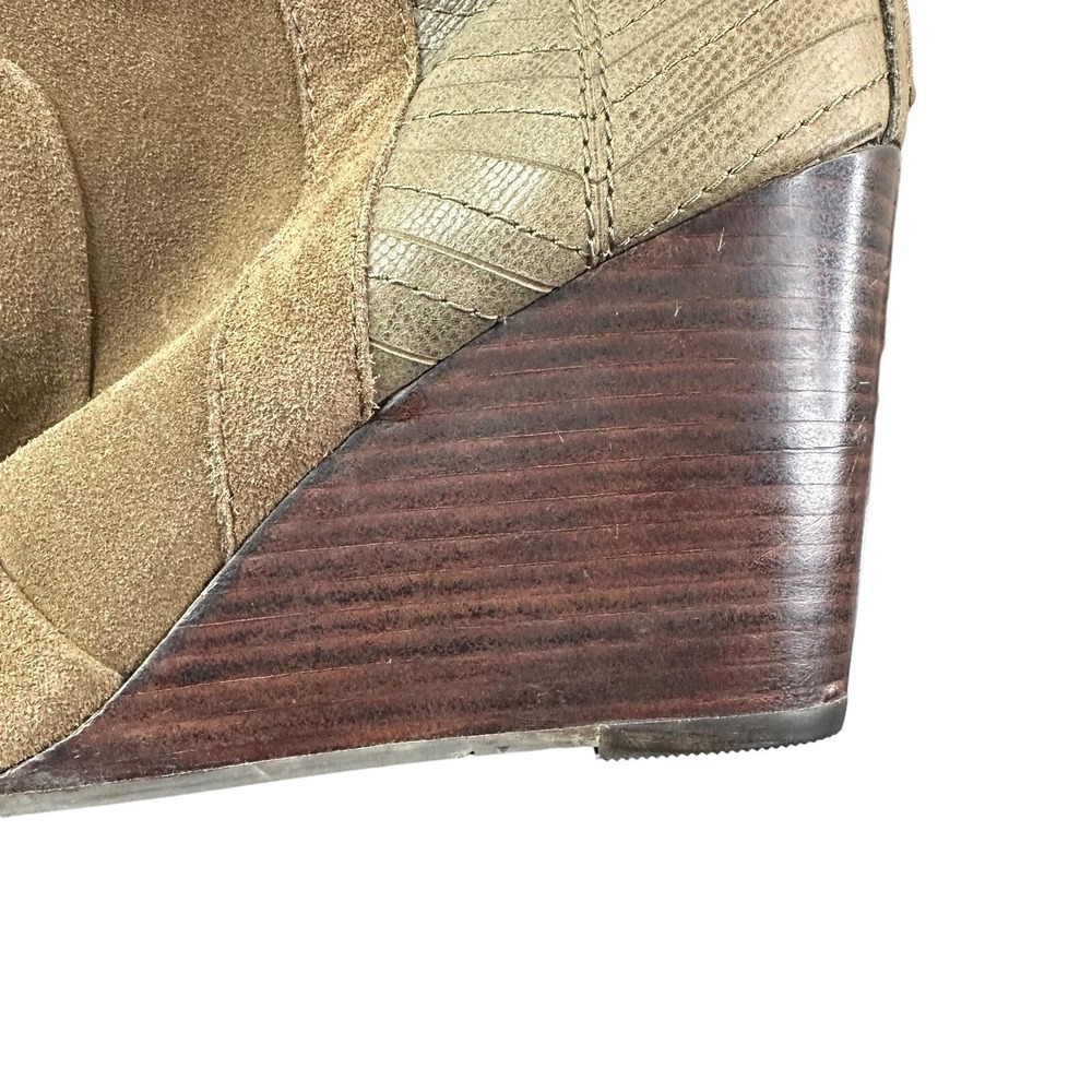 Dolce Vita Boots 9 Brown Suede Ankle Wedge Zip Western Boho Winter Minimalist - Picture 9 of 12